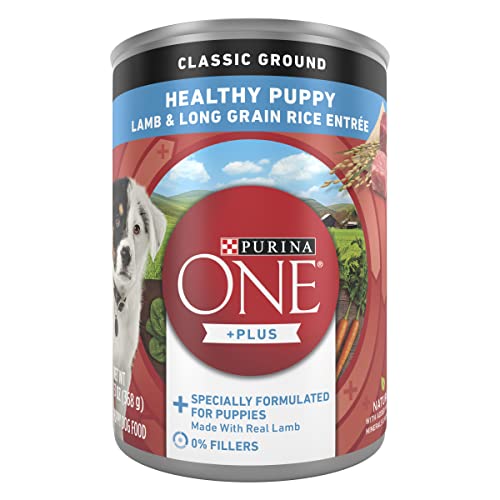 Purina ONE +Plus Natural Puppy Dog Food Wet, Classic Ground Healthy Puppy Lamb and Long Grain Rice Entree - 13 oz. Can
