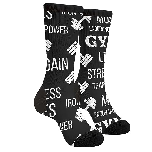 MOLIAN Gym Label Dumbbell Women Men Novelty Socks Funny Crazy Dress Sock