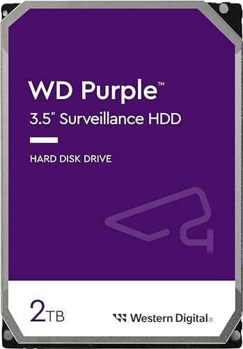 Western Digital 2TB WD Purple Surveillance Internal Hard Drive HDD - SATA 6 Gb/s, 64 MB Cache, 3.5' - WD23PURZ