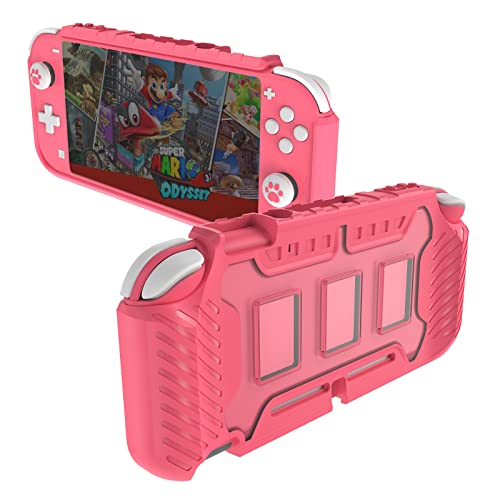 KIWIHOME Pink Case Compatible with Nintendo Switch Lite, TPU Cover Hard Case Only with Thumb Grip Caps, Cute Case for Girls (Pink)