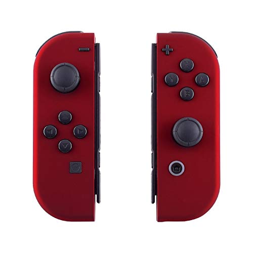 eXtremeRate DIY Replacement Shell Buttons for Nintendo Switch & Switch OLED, Scarlet Red Soft Touch Custom Housing Case with Full Set Button for Joycon Handheld Controller - Console Shell NOT Included