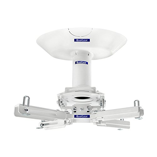 QualGear Pro-AV QG-KIT-CA-3IN-W Projector Mount Kit Accessory Single Joist Ceiling Adapter, 3' 1.5', White