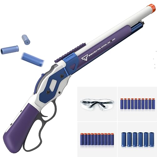 Shotgun Lever Type Toy,Air Pump Play Set Shell Ejecting,Parent-Child Outdoor Game with Goggles Two Kinds of Bullets