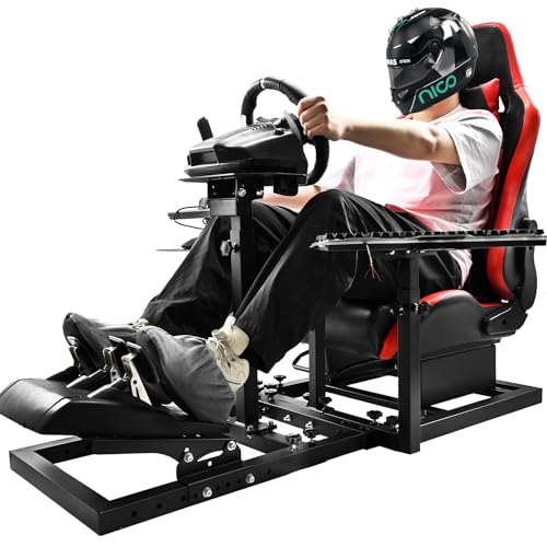 Dardoo Flighting Simulator Cockpit Multifunctional with Seat Fits for HOTAS Warthog, G Saitek, Logitech G920 G923, Thrustmaster T150,Xbox,PC, wheel stand Excluding wheel, pedal, handbrake, joystick