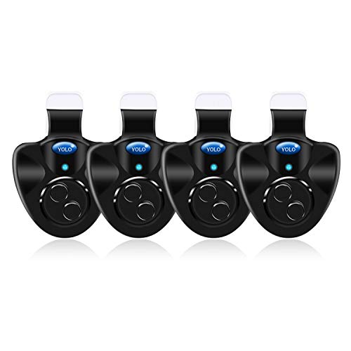 Wingsflying 4 x Black Electronic LED Fishing Light Bulb with Sound Alarm and Audible Alarm