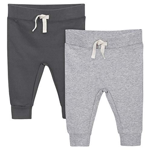 Grow by Gerber Baby Boys 2-Pack Pants, Grey, 6-9 Months