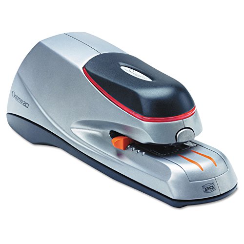 Swingline Electric Stapler, 20 Sheet Capacity, Optima 20, Jam Free, Auto or Manual, Plug In or Battery, Orange and Gray (48208)