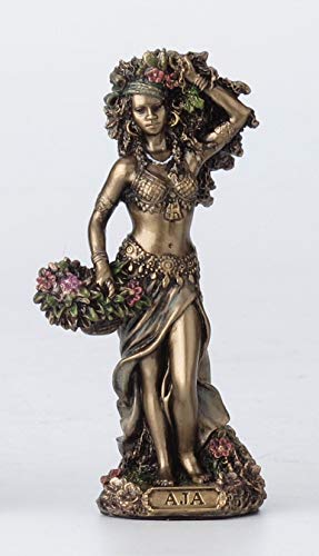 Veronese Design 3 3/4' Aja Santeria Orisha of Forest and Herbs Resin Figurine Hand Painted Bronze Finish