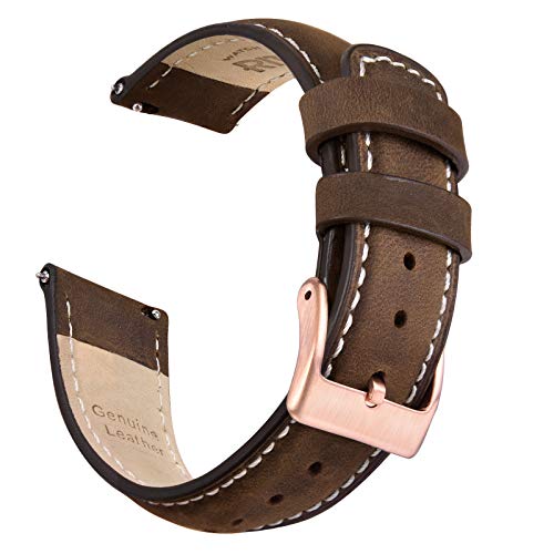 Ritche Genuine 18mm Leather Watch Band Classic Vintage Quick Release Watch Bands for Men Women Compatible with Fossil Gen 4 Venture HR / Timex Expedition Metal Field 39mm / Huawei Watch / Garmin Vivoactive (3S/4S?Watch Strap