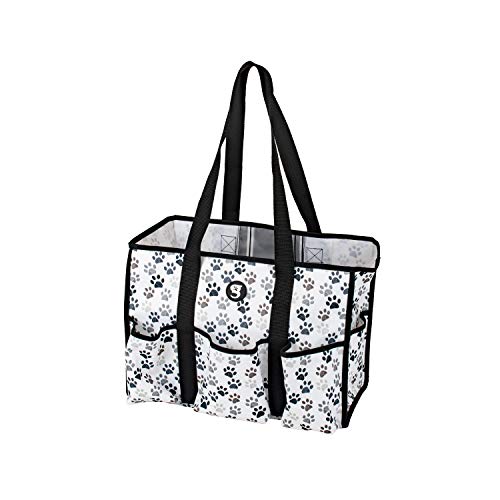 geckobrands 8 Pocket Tote, Paws - Utility Travel Swimming Pool Tote Duffle Bag, for Gym and Shopping