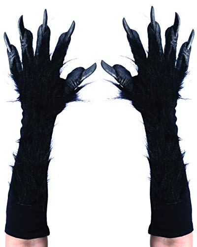 Zagone Studios Black Monster Werewolf Killer Ape Hands Adult Gloves, Large