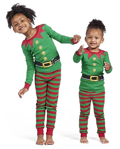 The Children's Place baby girls Family Matching Christmas Holiday Sets, Snug Fit 100% Cotton, Pajama Set, Elf Suit, 5T US