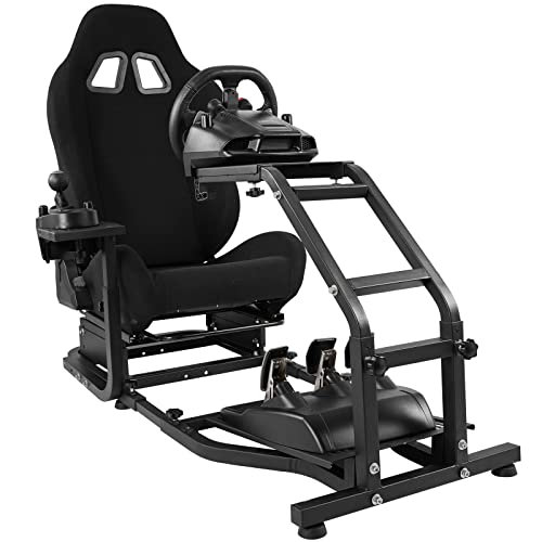 Dardoo Driving Simulator Cockpit Adjustable Seat Fits for Logitech G25 G27 G29 G920 G923, Thrustmaster T150 T300 TX, Fanatec Racing Steering Wheel Stand, Not Included Wheel and Pedals