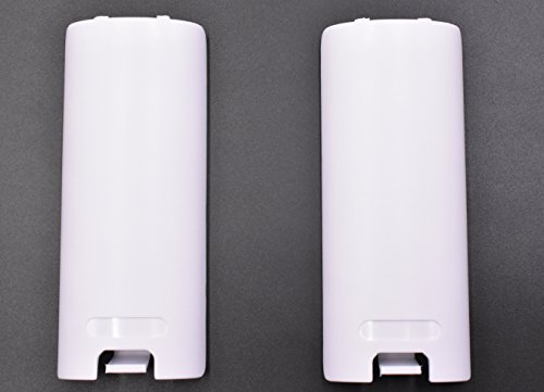 Art&Beauty 2 Pack of Replacement Battery Back Door Cover Shell for Nintendo Wii Remote Controller (White)