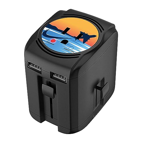 Power Converter 220V to 110V Voltage Converter US to Europe, Inernational Power Plug Adapter with 2 USB Ports for EU/UK/AU/US Worldwide Travel Plug Adapter, Nexoephy