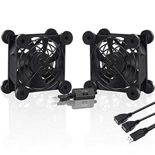 upHere U804 USB Fan 80mm Silent Fan with 3 Adjustable Wind speeds for computer/PS4/TV Box/AV Cabinet