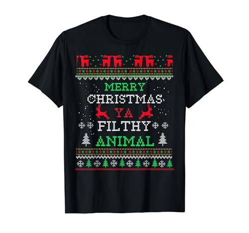 Merry Christmas Animal Filthy Ya Xmas Pajama Family Matching T-Shirt