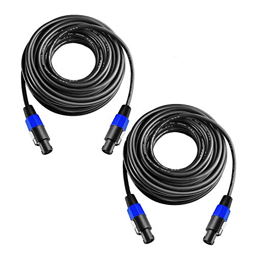 Yoico 2Pcs 10 Feet Professional Speakon to Speakon Cables Wire Speaker Audio Amplifier Cord 7mm with Twist Lock