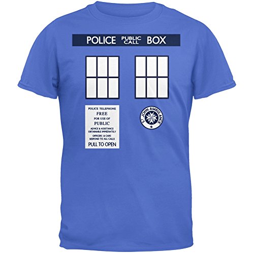 Ripple Junction Doctor Who Tardis Trompe Adult T-Shirt Small Royal