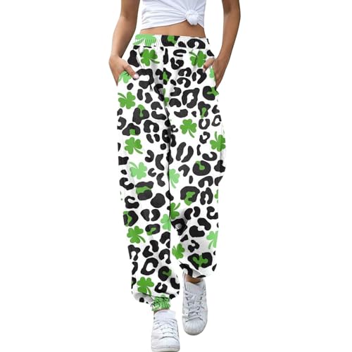 Womens Work Pants St. Patrik Day Casual Pants Plus Oversized and Loose Fitting Women Yoga Pants (Mint Green, XXXL)