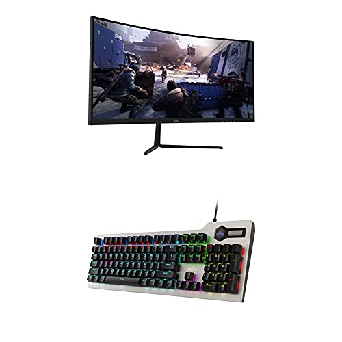 FIODIO 29' Curved 100Hz LED Gaming Monitor and RGB Mechanical Gaming Keyboard K2063