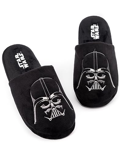 STAR WARS Men's Slippers Darth Vader Dark Side Polyester House Shoes 11-12 UK