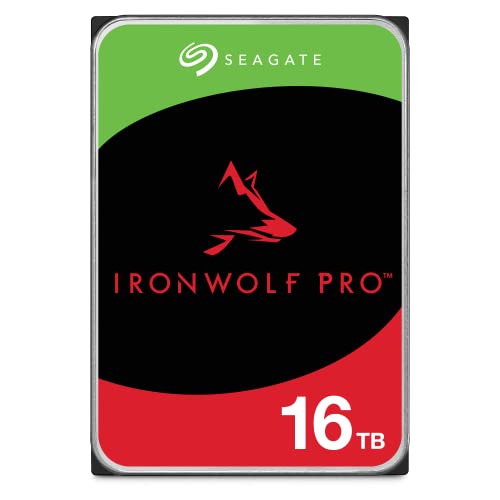 Seagate IronWolf Pro, 16 TB, Enterprise NAS Internal HDD –CMR 3.5 Inch, SATA 6 Gb/s, 7,200 RPM, 256 MB Cache for RAID Network Attached Storage (ST16000NT001)