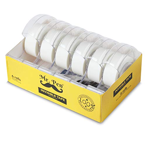 Mr. Pen- Tapes with Dispenser, Pack of 6, 3/4 x 600 Inches per Roll, Tape Rolls, Tape Dispensers, Tape for Tape Dispenser, Desk Tape Dispenser, Small Tape Dispenser, Tape Desk Dispenser