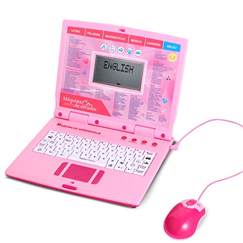 LESHITIAN Kids Educational and Bilingual Laptop Spanish/English,130 Learning Modes, Laptop for Kids Ages 3+
