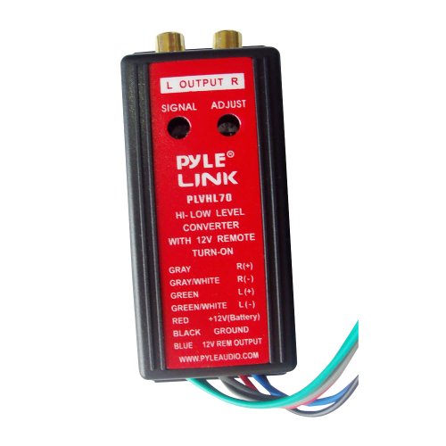 Pyle 2-Channel Hi-Level To Low-Level Converter - Auto Adjustable w/12V Remote Turn-On, Dual Channel, Full DC Isolation, Easy To Install, Sound w/RCA Functions