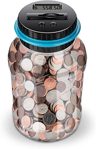 Lefree Big Piggy Bank, Digital Counting Coin Bank,Money Saving Jar,Gift,Powered by 2AAA Battery (Not Included)…