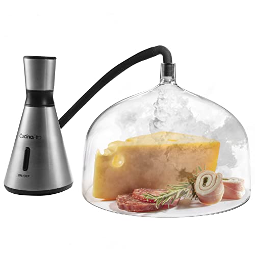 Smoking Gun w XL 7-1/4' Dome - Hot Cold Electric Portable Smoker Infuser Kit for Indoor Outdoor Use - Smoke Meat Cheese Cocktails Faster than Smoker Box, Large Dome w Greater Capacity, Gift for Him