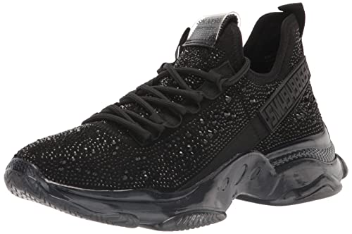 Steve Madden Women's Maxima Sneaker, Black, 6.5