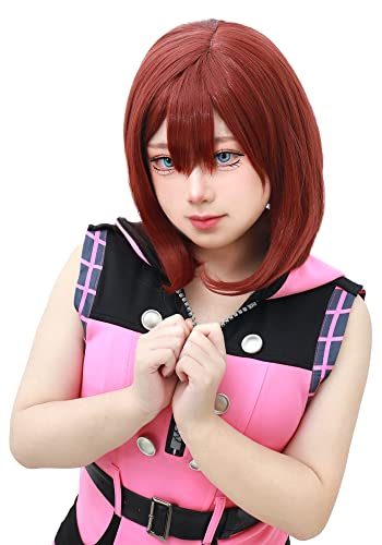 DAZCOS Women's Kairi Red Wig for KH3 Cosplay Costume (Red)