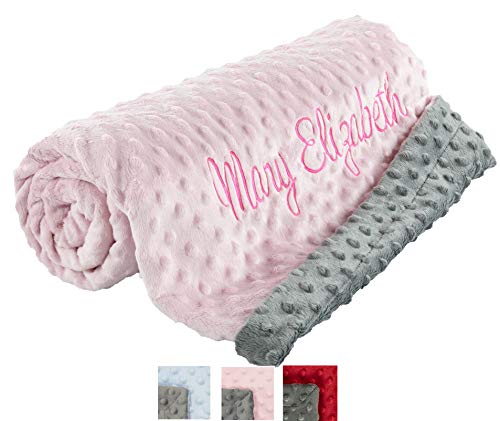 berry bebe Personalized Baby Blankets with Name, Newborn Baby Girl Gifts, Custom Baby Blankets with Name, Plush and Cozy Minky, Baby Gifts for Newborn, Customized Pink Blanket for Baby Girl