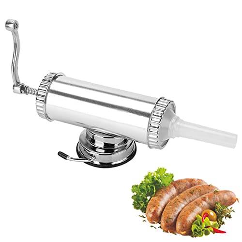 2 LBS Sausage Stuffer With Suction Base Homemade Sausage Filler Sausage Syringe Aluminum Manual Sausage Maker