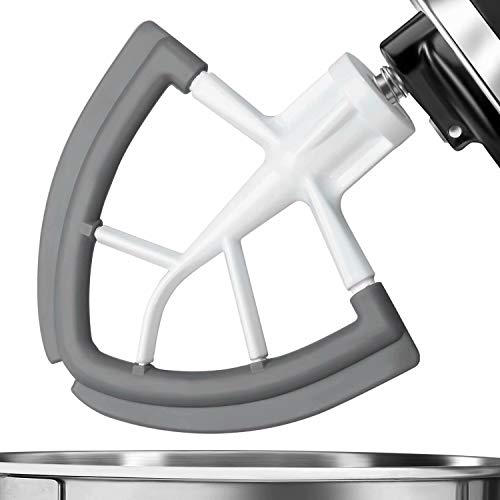 Flex Edge Beater, Kitchen Aid Mixer Accessory, Attachments For Mixer,Fits Tilt-Head Stand Mixer Bowls For 4.5-5 Quart Bowls,Beater With Silicone Edges,White