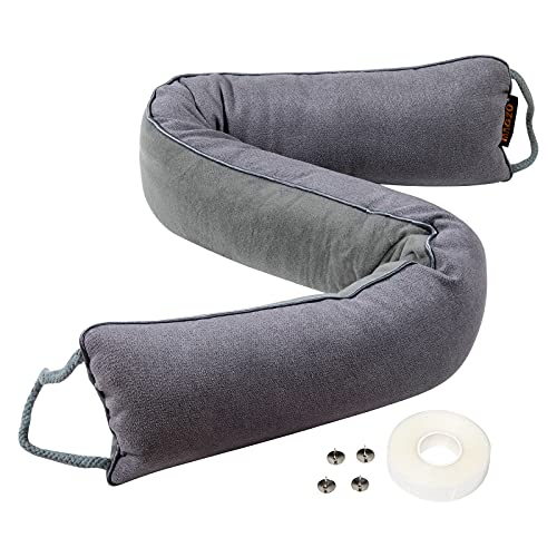 MAGZO Door Draft Stopper, 36 Inch Under Door Draft Blocker Noise Stopper, Weighted Wind Blocker Draft Guard for Bottom of Door, Gray