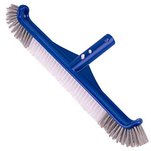 POOLAZA Pool Brush, Reinforced Pool Brush Head for Inground Pools & above-Ground Pools, Durable Pool Scrub Brush Fit Standard Pool Pole, Enhanced Pool Brushes for Cleaning Pool Walls with Curved Ends