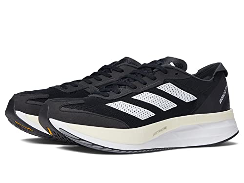 adidas Men's Adizero Boston 11 Sneaker, Black/White/Carbon, 11.5
