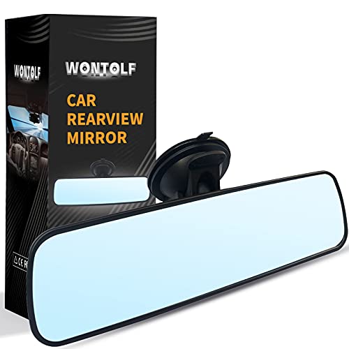 Wontolf Rear View Mirror Universal Rearview Mirror Interior Anti-glare RearView Mirror with Suction Cup Car Accessories for Car Truck SUV Boats 9.76'(248mm)