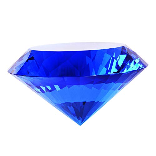 Blue Crystal Glass Diamond Shaped Decoration 60mm Jewel Paperweight,Gift Decoration Idea For Christmas, Thanksgiving And Birthday (Please identify our brand Yarr Store)
