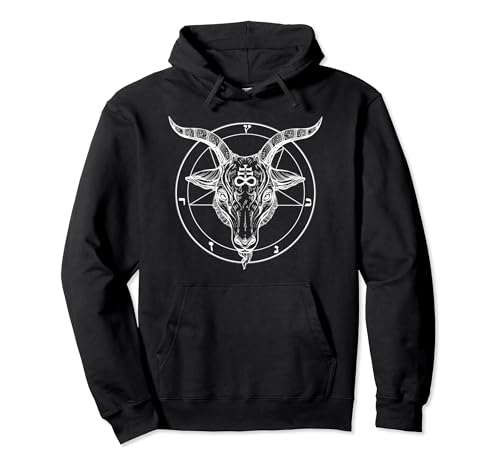 Baphomet Horned Demon Pentagram Satanic Symbol Pullover Hoodie
