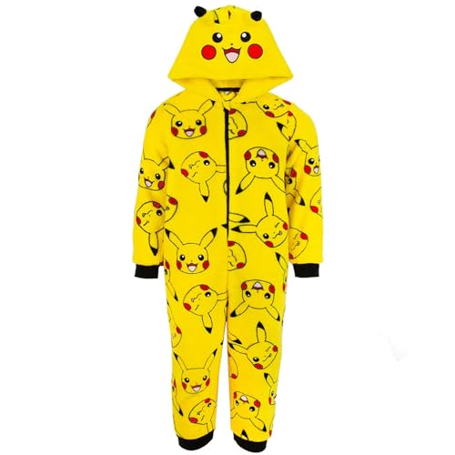 Pokemon Onesie Boys Pikachu Yellow 3D Ears Kids All In One 7-8 Years