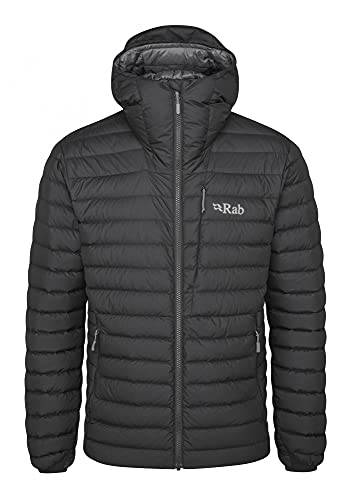 RAB Men's Infinity Microlight Down Gore-Tex Infinium Jacket for Hiking, Climbing, Skiing, & Casual - Black - Large