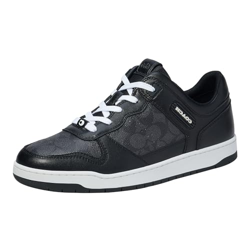 Coach Men's C201 Signature Sneaker, Black, 9