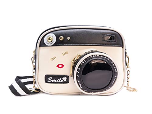 Bewaltz Novelty Handbags, Fun Shape Purse Chainstrap Tween Style Flashy Camera Photographer Insta-Ready