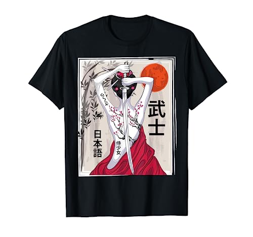 Japanese Samurai Culture Scenery Vintage Sakura Cherry T-Shirt
