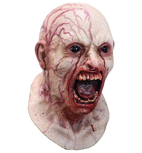 Ghoulish Productions Infected Mask. Infected Zombie Mask, The Infected Latex Mask, Tears Blood Zombie Mask, Zombie With Black Eyes Mask. Zombies Line. One Size Latex Mask