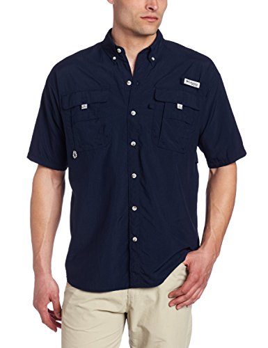 Columbia Men's Bahama II UPF 30 Short Sleeve PFG Fishing Shirt, Collegiate Navy, X-Large